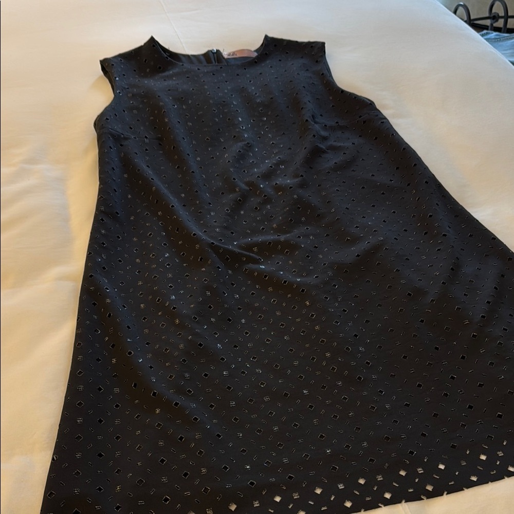 Black Sleeveless Eyelet Dress